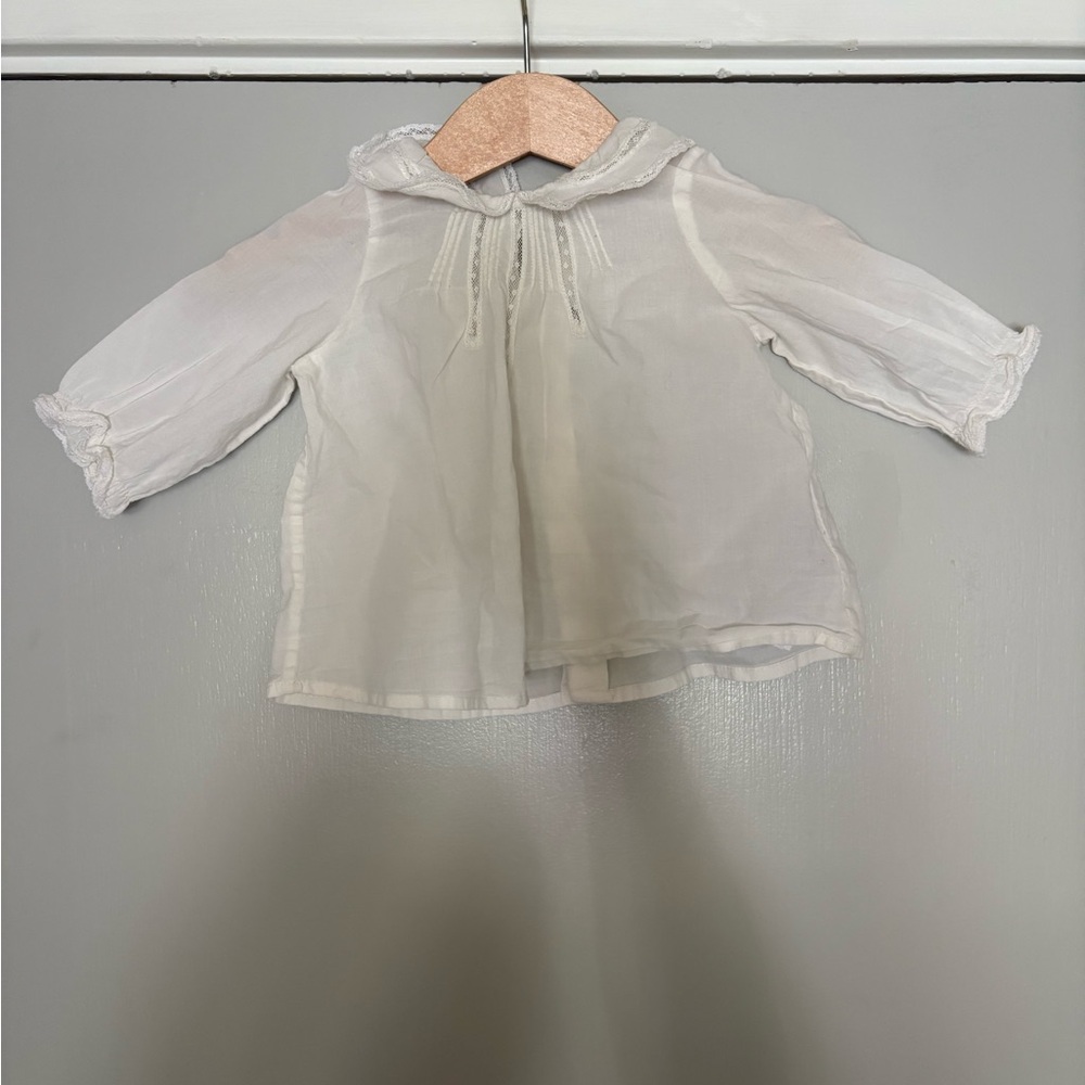 Bonpoint White Baby/Toddler Long-Sleeve Peasant Top